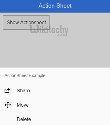  android action sheet